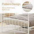 thumbnail image 6 of Pillfn Full Size Canopy Bed Frame Four-Poster Metal Platform Bed with Headboard and Footboard Strong Steel Slat Support, White, 6 of 7