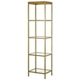 thumbnail image 5 of Evelyn&Zoe Alexis 18" Wide Rectangular Bookcase, Brass, 5 of 7