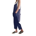 thumbnail image 3 of LilyLLL Plus Size S-4XL Womens Cotton Linen Buttons Overall Pants Dungaree Pinafore Jumpsuit, 3 of 5