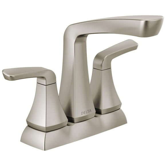 Delta Faucet Vesna 2-Handle Centerset Bathroom Faucet with Drain Assembly and Worry-Free Drain Catch, SpotShield Brushed Nickel 25789LF-SP