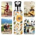 thumbnail image 7 of Yayeee 20oz Insulated Water Bottle Double Wall Stainless Steel with Flip Straw Lid, Watercolor Sunflowers, 7 of 7