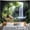 Cave Waterfall, variant on Blue Impressionist Water Lily Pond Tapestry Nature Landscape Wall Hanging Decor for Bedroom Living Room, 40x30 inch