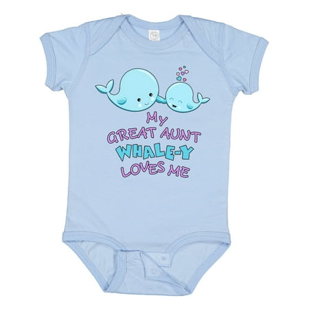 

Inktastic My Great Aunt Whale-y Loves Me Gift Baby Boy or Baby Girl Bodysuit