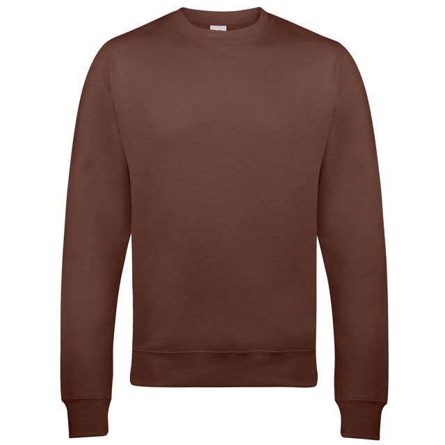 Awdis - Sudadera lisa con cuello redondo Unisex (Brownie de Chocolate)