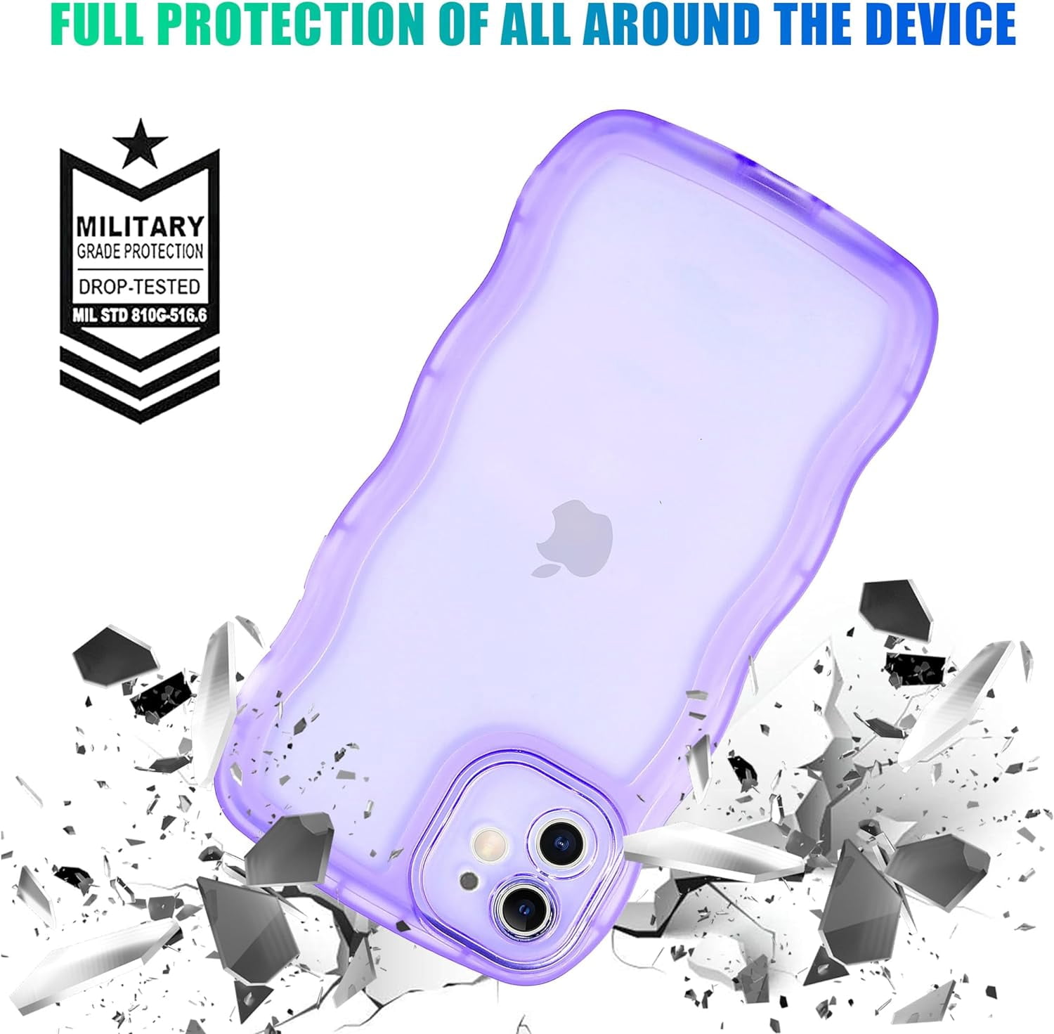 Phone Case for iPhone 11 6.1 inches, Soft Transparent TPU Wavy
