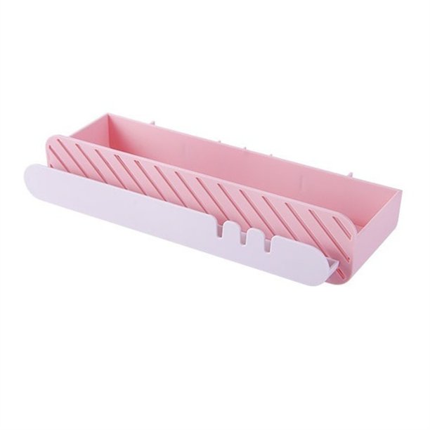 Estante de ducha de plástico sin perforaciones, organizador de ducha autoadhesivo de pared, azul/rosa