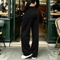 thumbnail image 5 of Ozmmyan Womens Fleece Wide Leg Sweatpants for Womens Drawstring Elastic Waist Baggy Lounge Pants with Pockets, 5 of 5