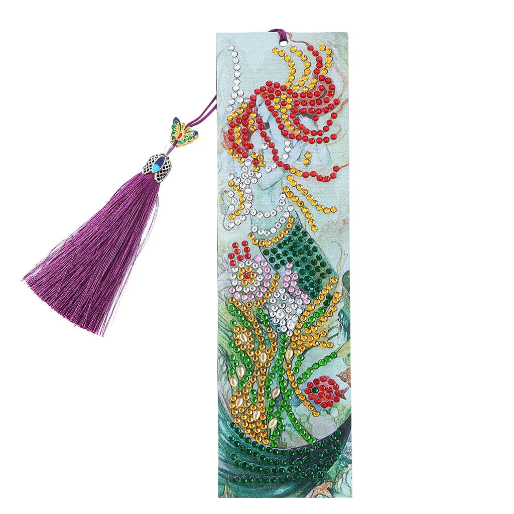 Special 5D Diamond Painting Kit Cross Stitch DIY Leather Tassel Bookmark Kit