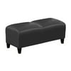 Parkside Two Seat Bench in Faux Leather 43"W Saddle Recycled Leather/Mahogany Legs