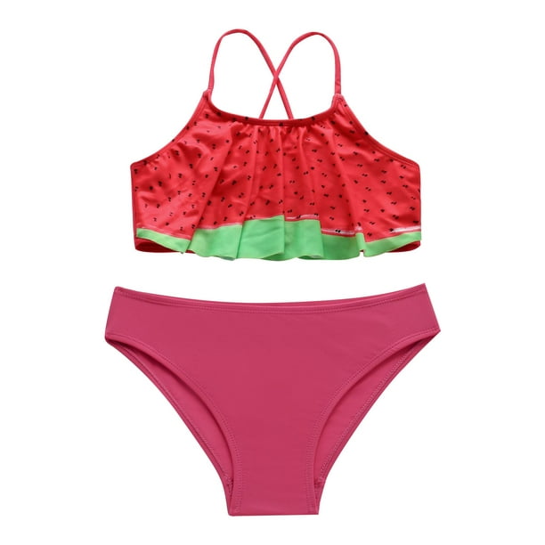 adviicd Bikinis for Teen Girls Girls Swimsuit One Piece Beach Bathing Suit  for Girls Toddler Swimwear Red,C 