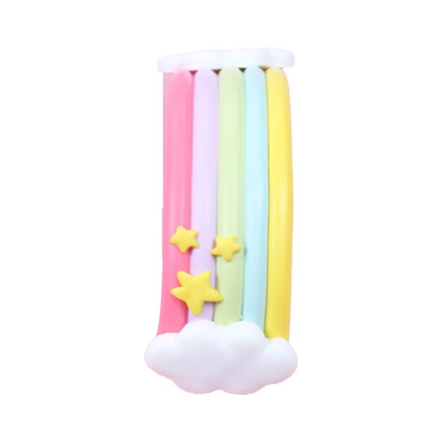 Kit de decoración de pasteles, juego de horneado de arcilla polimérica, decoración de arcoíris, adornos de feliz cumpleaños, regalo creativo Herramientas y accesorios para hornear puente de arcoiris Yuarrent HA060374-03