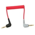 thumbnail image 2 of 3.5mm Male To Male Right Angle Adaptor Cable, Stable Transmission Durable Color Matching Mechanism TRS To TRRS Cable PVC Gold Plated Plug  For Video Microphone, 2 of 8