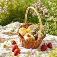 thumbnail image 5 of Japceit Handwoven Rattan Storage Basket With Handles,Wicker Rattan Flower Basket,Wedding Flower Girl Baskets,For Home Garden Decor, 5 of 7
