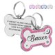 thumbnail image 5 of Placa de identificación para perro EDSG personalizada, hueso rosa con glitter, talla L 47 x 30 mm, 5 of 6