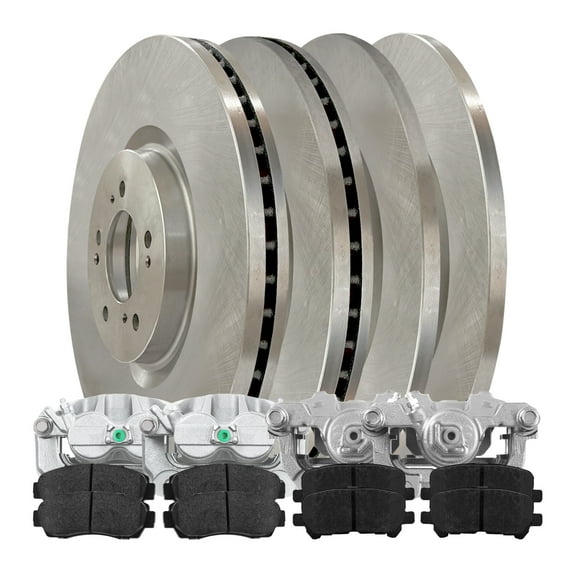 AutoShack Front & Rear Brake Rotors Premium Ceramic Brake Pads Calipers | Replacement for 2011-2014 Honda Odyssey 3.5L V6 FWD | 16-PC Brake Kit