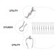 thumbnail image 3 of GOOHOCHY 20pcs SHIVEL DUAL CLIPS PRÁCTICAS PERSONAS PRÁCTICAS PERSONAS DURANTES Ganchos colgantes, 3 of 8