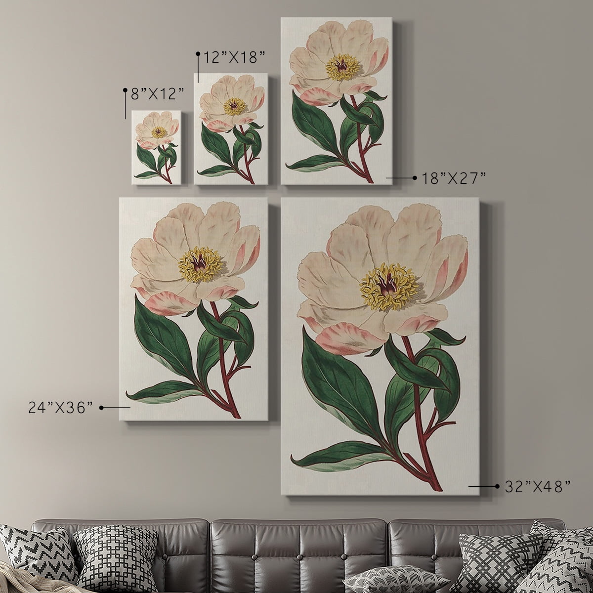 Pink Floral Mix VII Premium Gallery Wrapped Canvas - Ready to Hang