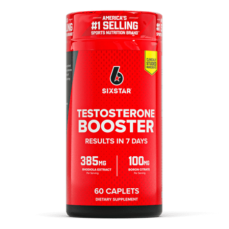 Six Star Testosterone Booster Caplets, 386 mg Rhodiola Extract, 60 Ct, 30 Servings