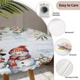 thumbnail image 3 of Blue Wooden Snowman Christmas Round Tablecloth for 36-44 Inch Tables,Fitted Table Cover with Elastic Edge,Xmas Poinsettia Winter Gifts Waterproof Outdoor Table Cloth Protector for Patio Garden Dinner, 3 of 9