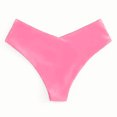 thumbnail image 4 of TMOYZQ Women's Thong Bikini Bottoms Cross Front High Cut V Cheeky Brazilian Swimsuit Bottom Tummy Control High Waisted Bathing Suit Swim Bottoms Beach Swimwear, 4 of 4