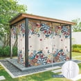thumbnail image 4 of 2 Panels Outdoor Curtains for Patio Waterproof 54"x84" Boho Flowers Weatherproof Privacy Outsides Curtains, Abstract Ethnic Vintage Bohemian Floral Grommet Thermal Drapes for Cabana Porch Pergola, 4 of 8