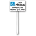 thumbnail image 1 of Señal de "No estacionar, se requiere acceso para discapacitados", 30 x 20 cm, con estaca, fácil de montar, para jardín, 1 of 7
