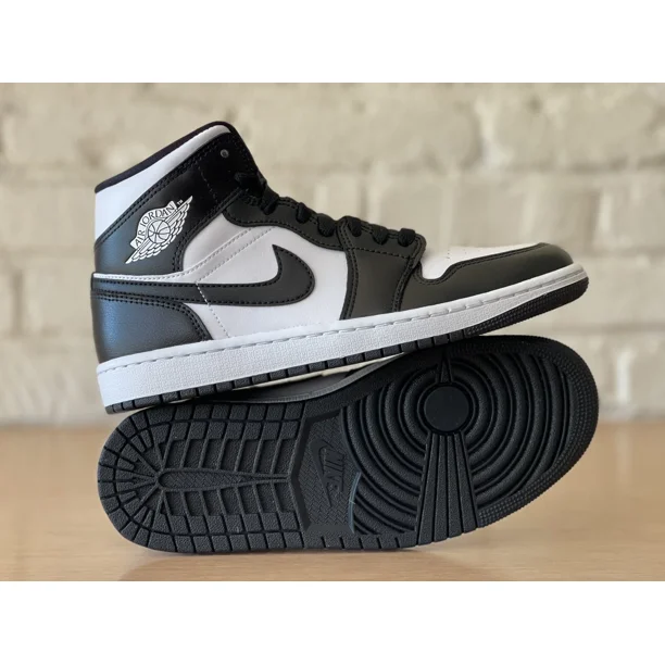 Ni - ke Ni - ke Air Jordan 1 Mid Panda Black White DV0991-101 Women Size 12 / Men 10.5 AJ1