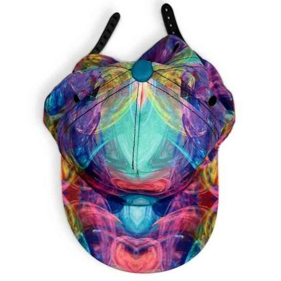 Colorful Iridescent Bubble Pattern Snapback Hat – Psychedelic Baseball Cap for Men and Women