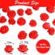 thumbnail image 2 of 80 dijes de rosas rojas talladas en cinabrio, ideales para la creación de bisutería, collares, pulseras y pendientes., 2 of 7