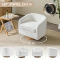 thumbnail image 6 of Ktaxon 360° Swivel Lounge Chair Teddy Velvet Club Accent Chair High Resilience Cushion Ergonomic Design for Home Office White, 6 of 8
