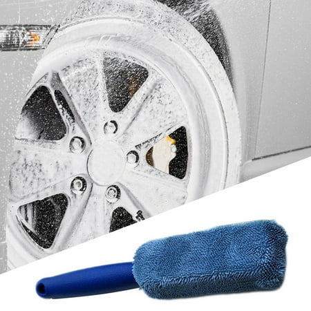 

Hwuxmo Microfiber Car Wash Tire Brush with Non-Slip Handle Lightweight Durable Tire Brush for Car Exterior Cleaning Clearance Blue