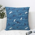 thumbnail image 4 of Yiaed Sharks on White Blue Striped Print Pillow Covers Super Soft Decorative Square Throw Pillow Covers Case Cushion Covers for Sofa Couch Bedroom Car Decor（No pillow core）-20"x20", 4 of 7