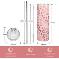 thumbnail image 4 of Leopard Tumbler, Leopard Print Gifts for Women, Pink Leopard Tumbler with Lid and Straw, Cheetah Cup/Water Bottle, Leopard Print Gift, Pink Leopard Decor/Accessories for Women, Leopard Print Tumbler, 4 of 6