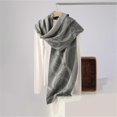 thumbnail image 4 of Fashionable Wool Scarf with Jacquard Pattern Soft and Breathable Neck Scarf Shawl Wrap for Men and Women Various Outfit 30, 4 of 4