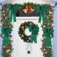 thumbnail image 2 of XEAZON Green Velvet Bows for Christmas, 11 X 24 inch Vintage Green Bow, Golden Edged Velvet Tree Topper Ornament for Wreaths, Front Door, Stairs, Fireplace, Xmas Tree Topper, Outdoor Indoor (2Pcs), 2 of 6