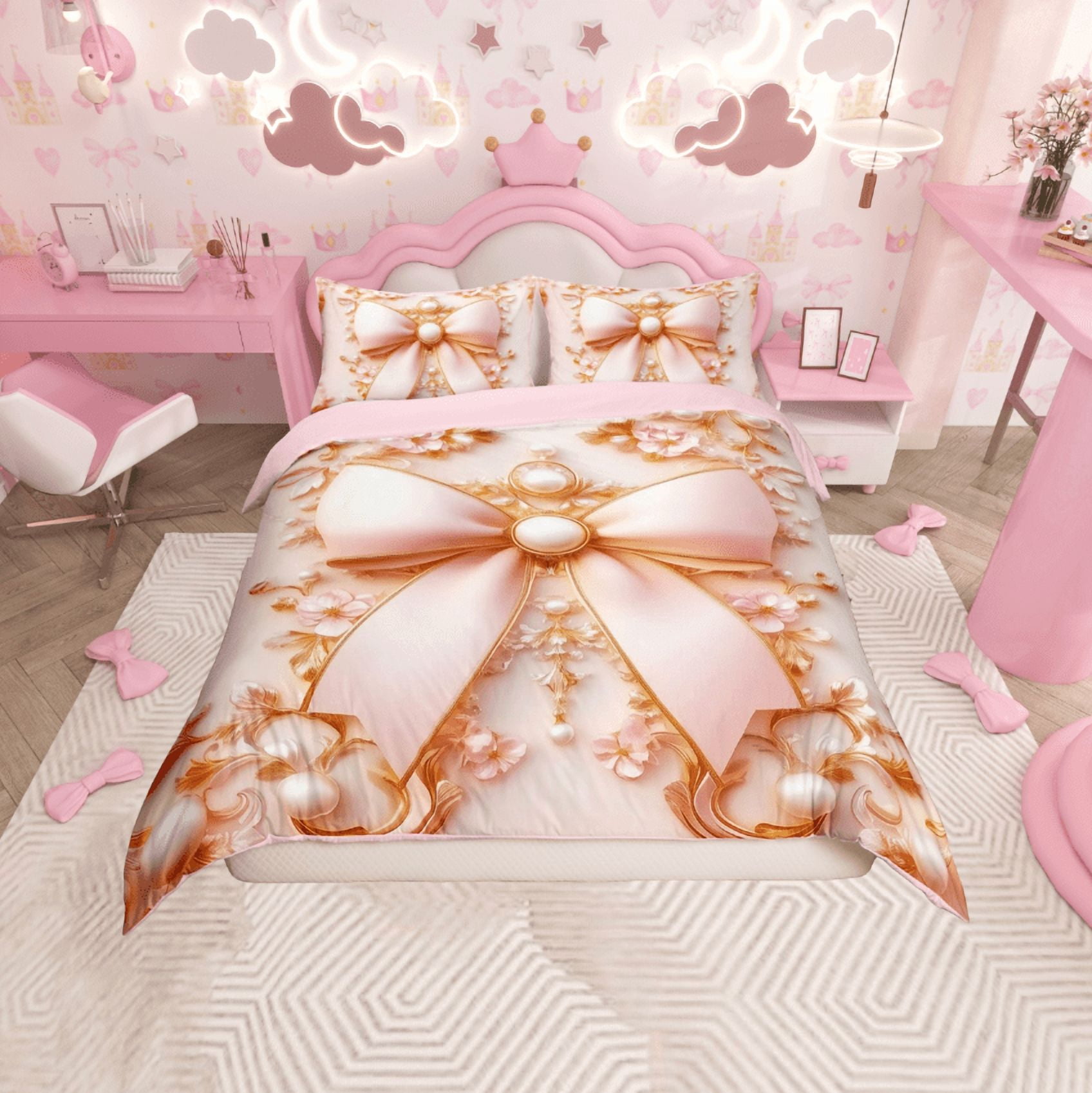 JoJo Siwa Reversible Twin Bed Comforter with Blue Unicorn Pattern