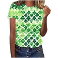 thumbnail image 2 of TrendVibe365 St Patricks Day Womens T Shirts Plus Size Short Sleeve Green Plus Size with Crew Neck Polyester Casual St. Patricks Day Blouse Tops for Irish Themed Gifts S, 2 of 5