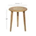 thumbnail image 6 of DecMode 17" x 22" Brown Mango Wood Handmade Intricately Carved Floral Accent Table with Tripod Legs, 1-Piece, 6 of 16
