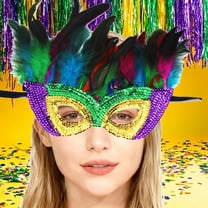 Masquerade Masks for Women - Mardi Gras Mask for Women with Feathers - Womens Mascarade Venetian Mask for Masquerade Party, Cosplay Prom, Christmas