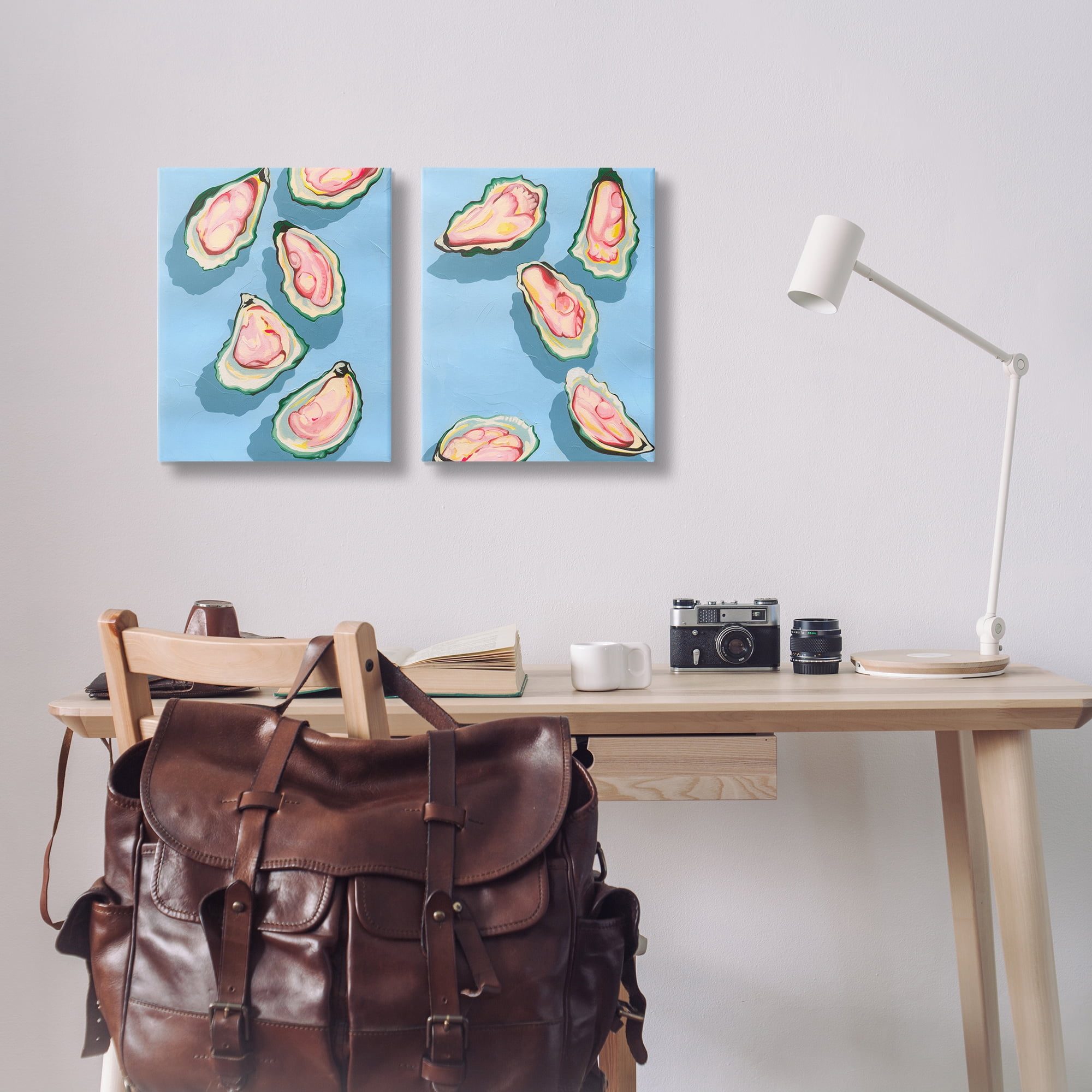 Stupell Industries Fresh Oyster Appetizer Nautical & Beach Painting Wrapped Canvas Art Print Wall Art, 16 x 20, Set of 2