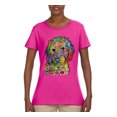 thumbnail image 3 of Dean Russo Sweet Poodle Dog Lover Womens Graphic T-Shirt, Fuschia, Small, 3 of 6