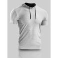 thumbnail image 2 of TFixol Camiseta deportiva de verano para hombre, Color sólido, con capucha, manga corta, cordón, 2 of 8