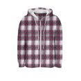 thumbnail image 3 of ZUKMRJPC Womens Zip Up Hoodie Long Sleeve Vintage Plaid Knitted Cotton Outwear Fall Winter Lightweight Hooded Sweatshirt with Pockets, 3 of 7