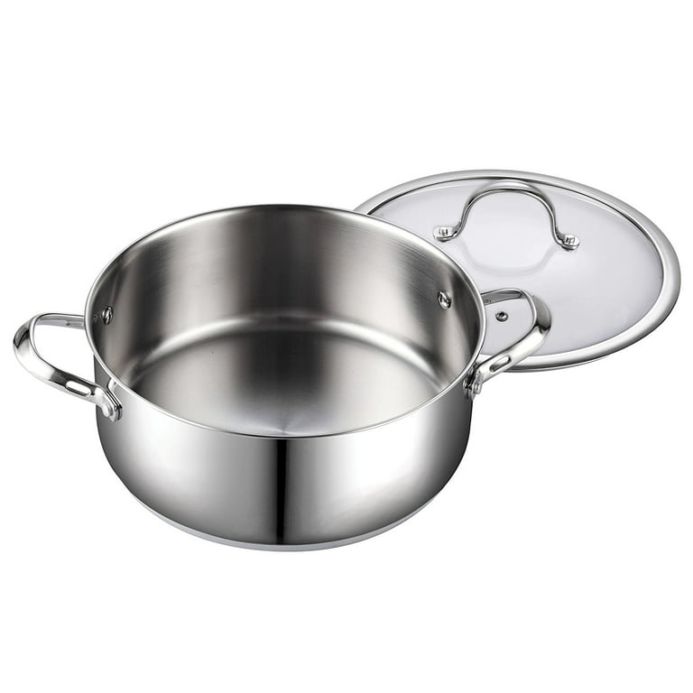 Stainless Steel Induction Pot with Glass Lid 3qt, 79 inch, Compatible with All Heat Sources, Oven Resistant, Dishwasher Safe, Stockpot Stew Cooking