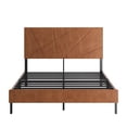 thumbnail image 7 of PAPROOS Queen Size Bed Frame with Upholstered Headboard, Metal Platform Bed, Under Bed Storage, 800lbs, Brown, 7 of 7