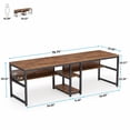 thumbnail image 2 of Tribesigns Two Person Desk with Bookshelf, 78.7 Computer Office Double Desk for Two Person, Rustic Writing Desk Workstation with Shelf for Home Office (Rustic), 2 of 6
