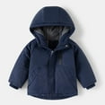 thumbnail image 2 of Boys' Heavyweight Hooded Puffer Jacket Thicken Warm Zip Up Cotton Winter Coat with Pockets 2-12 Years (2 Years, Dark Blue), 2 of 6