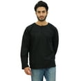 thumbnail image 4 of Atasi Men's Round Neck Short Kurta Cotton Roll-Over Sleeves Black Ethnic Shirt-Small, 4 of 8