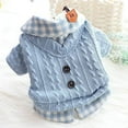 thumbnail image 2 of Dog Princess Sweater for Small Dogs Thick Shirt Plaid Clothes Costume Pet Girl Cute Coat Outfits Fall Costumes Winter Dog Sweaters (XS,Blue), 2 of 6