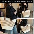 thumbnail image 2 of Kukuzhu Straw Beach Bag, Summer Woven Tote Bag Shoulder Handbag Straw Purses and Handbags for Women Vacation, 2 of 7